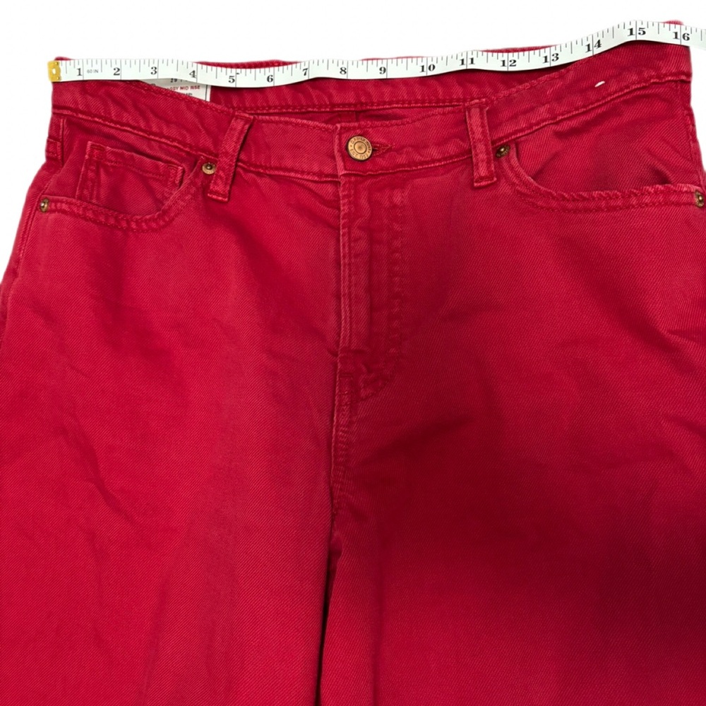 GAP Baggy Mid Rise Wide-Leg Jeans Red, Size 29 (8R) Y2K - Picture 6 of 7